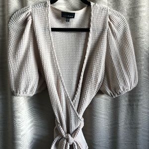 Lucy Paris tie waist bubble sleeve